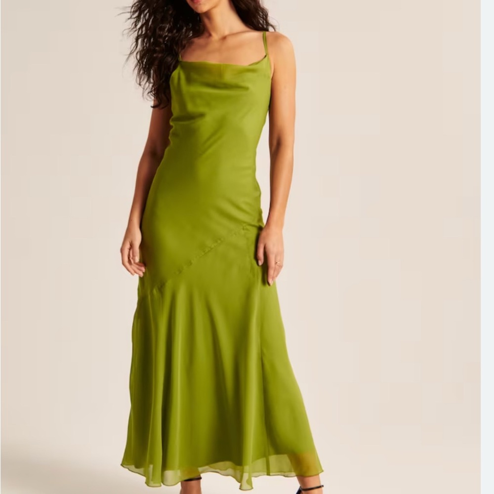 Abercrombie & Fitch Cowl Neck Green Maxi Dress. XSP.